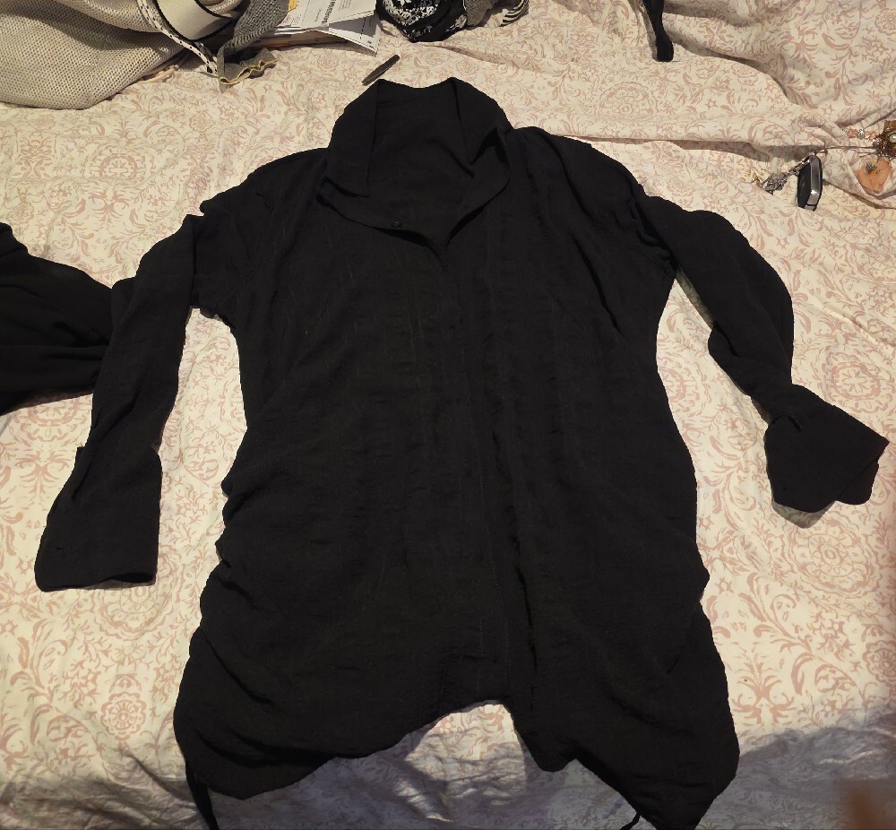 Time and Tru Black Lightweight Women's Shirt Jacket - Picture 2 of 3